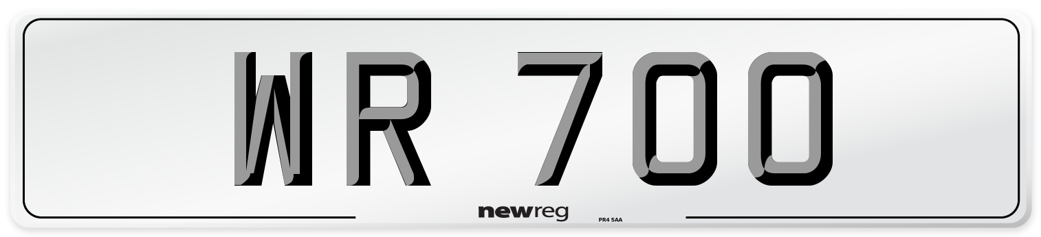 WR 700 Number Plate from New Reg